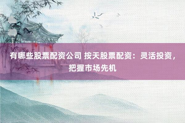 有哪些股票配资公司 按天股票配资：灵活投资，把握市场先机